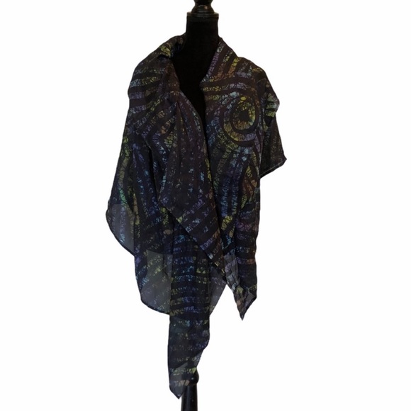 Manori 100% Silk abstract print blanket scarf wrap headscarf - Picture 2 of 7